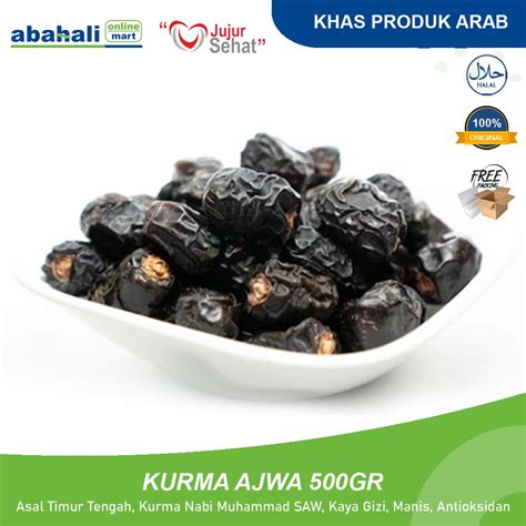 Jual Kurma Ajwa Gram Premium Jumbo Original Kurma Nabi Ajwa Dari