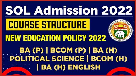 Sol Admission Course Structure Based On National Education