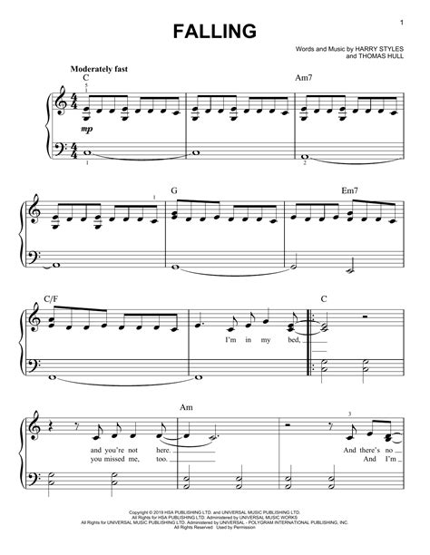 Harry Styles Falling Sheet Music