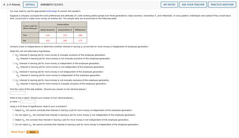 Solved Suppose A Company Surveyed The Work Preferences And Chegg