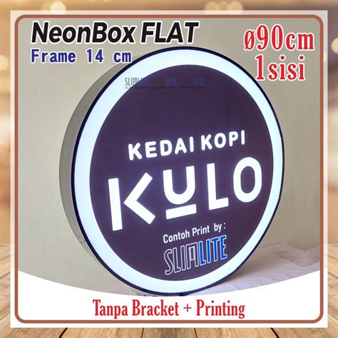 Jual Neon Box Bulat Flat Cm Sisi Print Slimlite Co Id