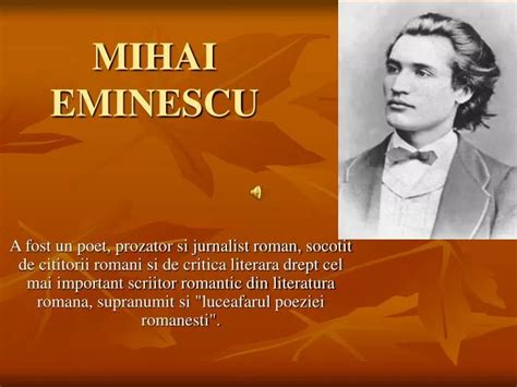 Ppt Mihai Eminescu Powerpoint Presentation Free Download Id5408178