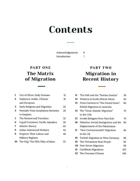 Migration : The Movement of Humankind from Prehistory to the Present