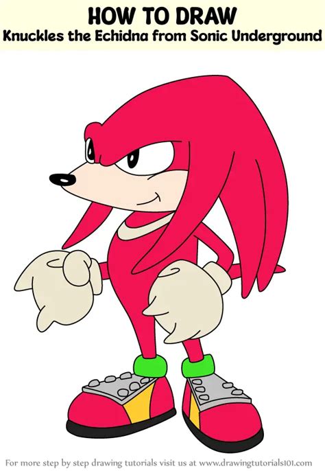 How To Draw Knuckles The Echidna From Sonic Underground Sonic