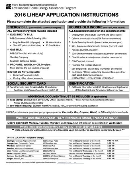 Liheap Application Form Printable Printable Forms Free Online