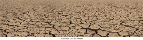 Panorama Cracked Brown Soil Barren Wasteland Stock Photo 2057084330