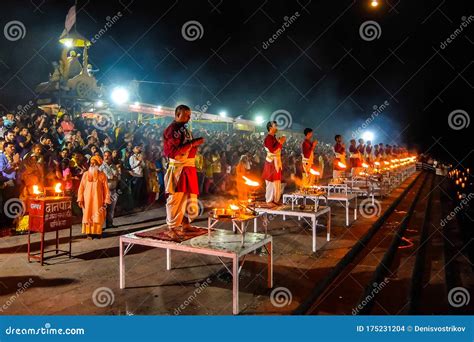 ganga aarti ceremony  rishikesh editorial stock image image