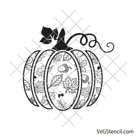 Floral Pumpkin Svg Decorative Pumpkin Fancy Pumpkin Svg Svgstencil