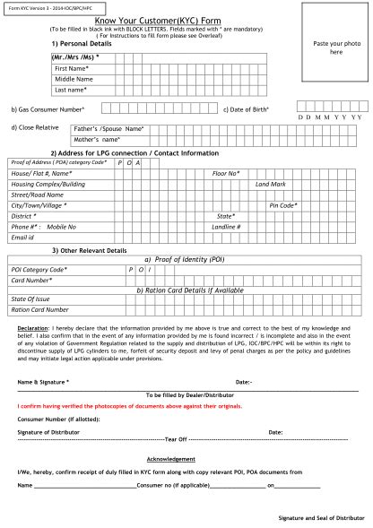 Ckyc Form Fillable Printable Forms Free Online