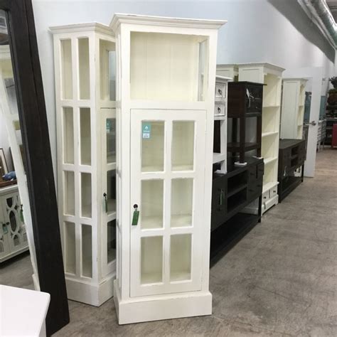 Narrow Cabinet With Glass Door Nadeau Miami