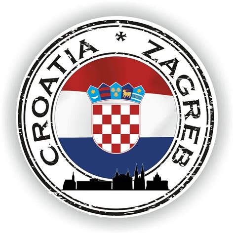 Croatia Zagreb Seal Sticker Round Flag For Laptop Book Fridge Guitar