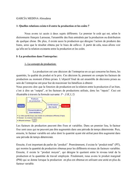 Microé Conomie GARCÍA MEDINA Almudena 1 Quelles relations existe t