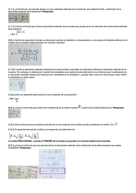 Mate Estadistica Preguntero Segundo Parcial Preguntas Y