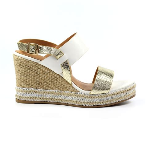 Beatrix White Wedge Sandal Ladies Sandals From Lunar Shoes Uk