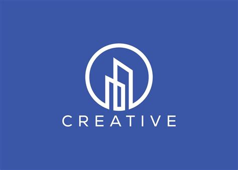 Creative And Minimal Home Real Estate Logo Template Blue House Logo