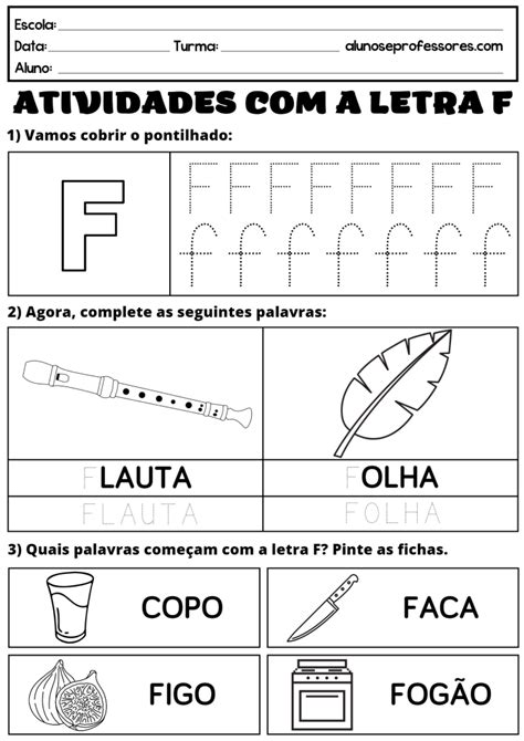 Atividades Com A Letra F Para Imprimir Alunos E Professores 57 Off