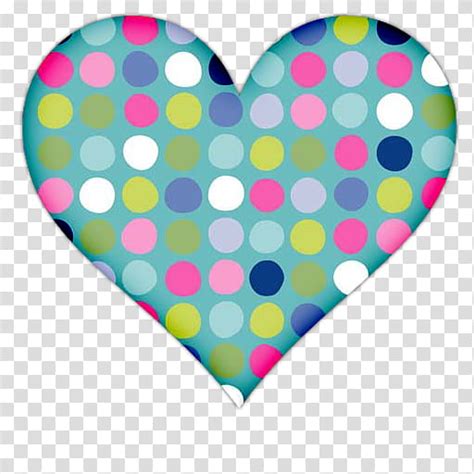 Heart Icons Multicolored Polka Dot Heart Illustration Transparent