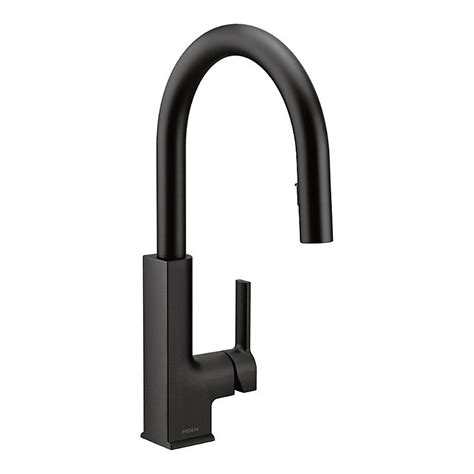 Moen Sto Single Handle High Arc Pulldown Kitchen Faucet In Matte Black The Home Depot Canada