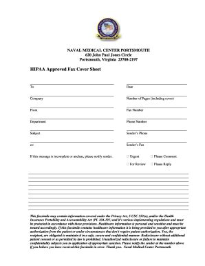 Printable Medical Hipaa Fax Cover Sheet Forms And Templates