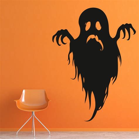 Scary Ghost Ghoul Haunted Halloween Wall Stickers Seasonal Home Decor ...