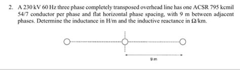 Solved A Kv Hz Three Phase Completely Transposed Chegg