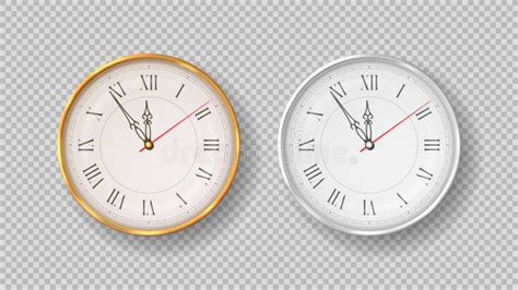 Reloj De Pared Realista En Fondo Transparente Vector Ilustración del