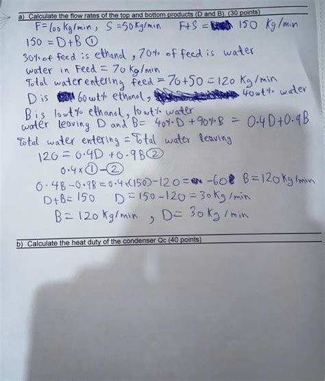 Solved Problem A Distillation Column Separating Ethanol From Chegg