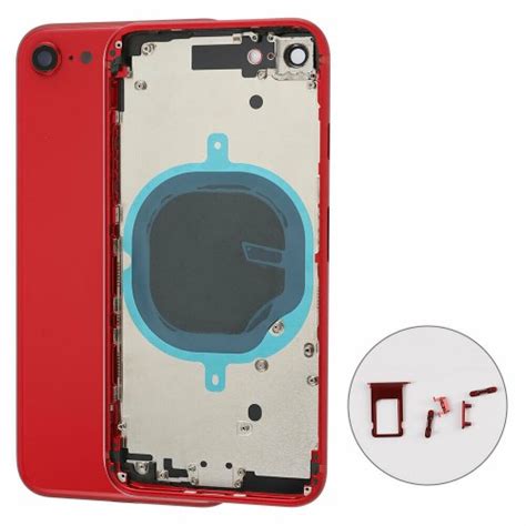 For Apple Iphone Se 2020 Metal Frame Back Chassis Housing Rear Glass Cover Replacement Red