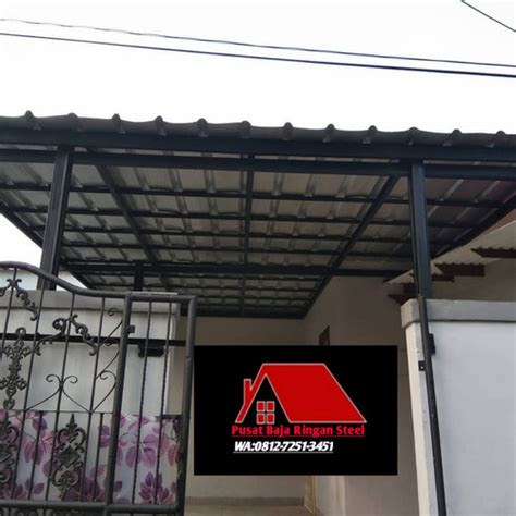 Jual Kanopi Baja Ringan Full Atap Spandek Pasiran Terpasang