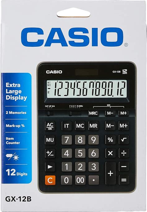 Casio GX12B BK Large Display 12 Digit Basic Desk Calculator Amazon Es