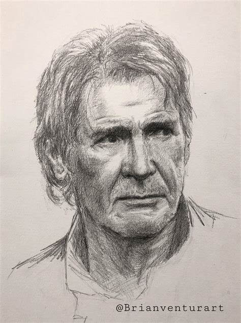 My drawing of Han Solo/Harrison Ford : r/drawing