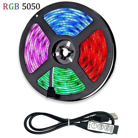 Usb Ws B Led Luzes De Tira M M Controle De Bluetooth Rgb