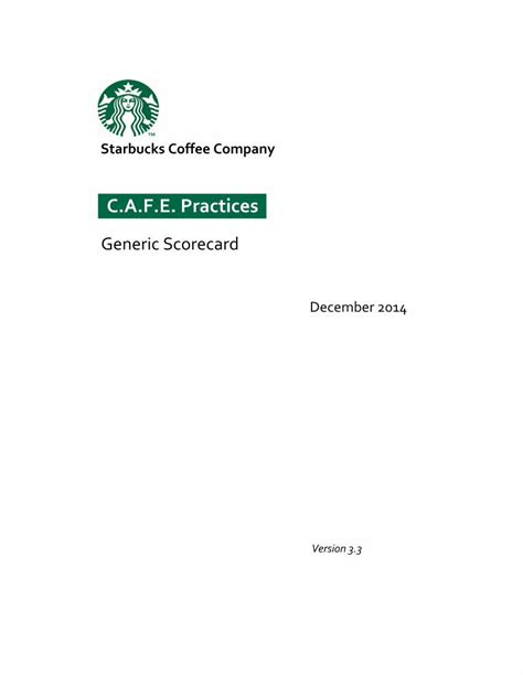 Pdf C A F E Practices Starbucks Coffee Company Starbucks Coffee