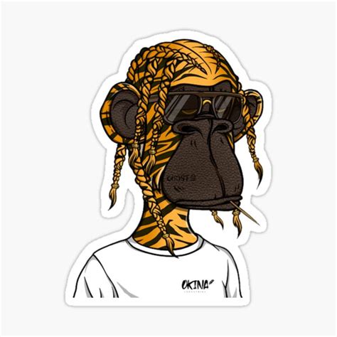 Nft Monkey In Yellow Like Travis Scott Bored Ape Yacht Club Sticker