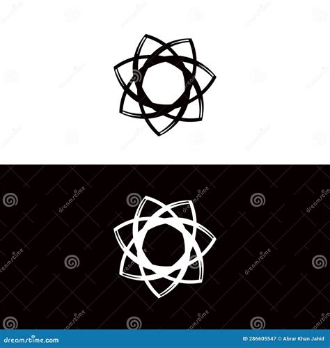 Black and White Circle Vector Logo Template Stock Vector - Illustration ...