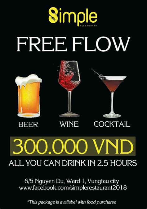 FREE FLOW WINE, BEER & COCKTAIL ONLY 300.000 VND, Restaurants & Bars ...