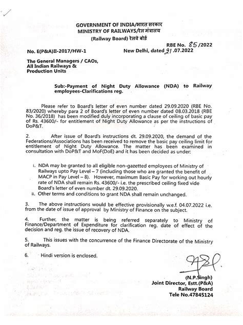 Night Duty Allowance Pdf