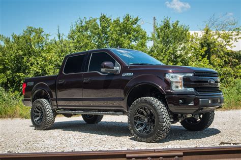 Ford F 150 Lariat Magma Red With 4play Wheels And 6 Inch Lift Kit