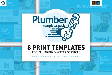 Plumbing Service Poster Template Creative Illustrator Templates