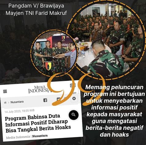 Pangdam V Brawijaya Mayjen Tni Farid Makruf Luncurkan Program Babinsa