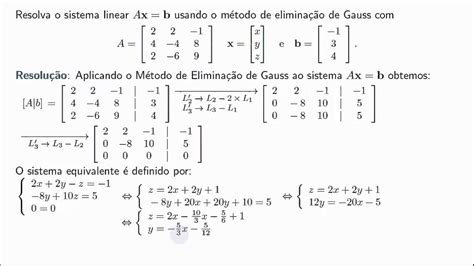 Resolu O De Sistema Pelo M Todo De Elimina O De Gauss Youtube