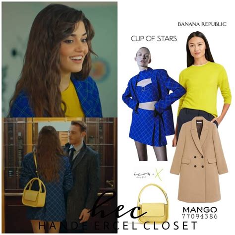 A Woman In Yellow Shirt And Blue Coat With Handbag Next To Photo Of