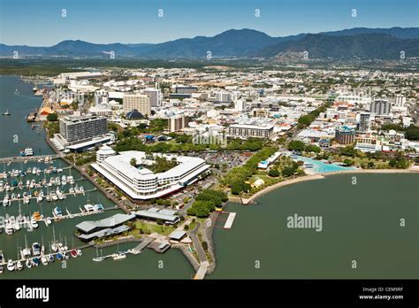 Aerial View Of Marina And Central Business District Cairns Queensland