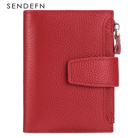 Sendefn Fashion Women Coin Purse Wallet Rfid Blocking Genuine Leather