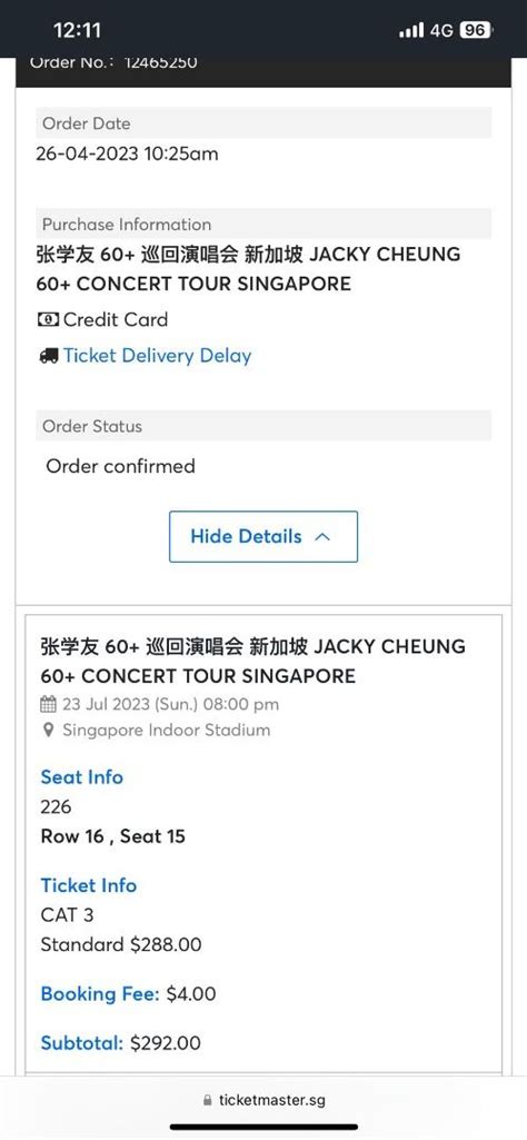 Jacky Cheung Concert Ticket For On Rd July Tickets Vouchers