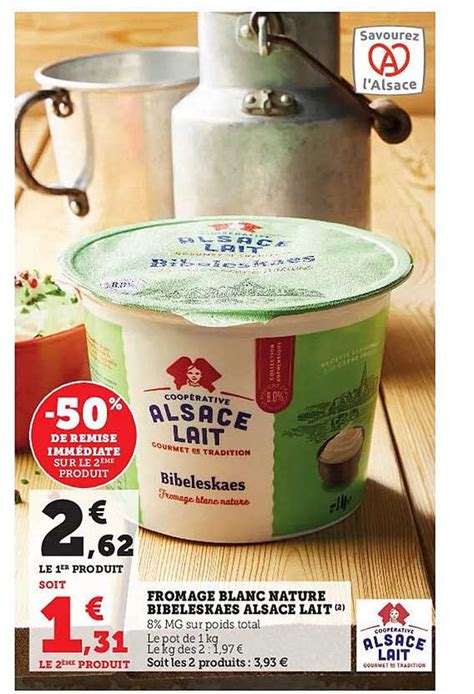 Promo Fromage Blanc Nature Bibeleskaes Alsace Lait Chez Super U