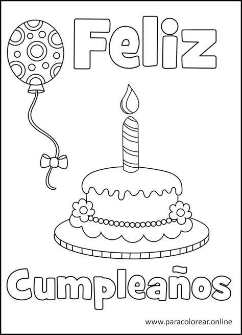 Dibujos De Feliz Cumpleaños Para Colorear Imprimir Y Pintar 89C