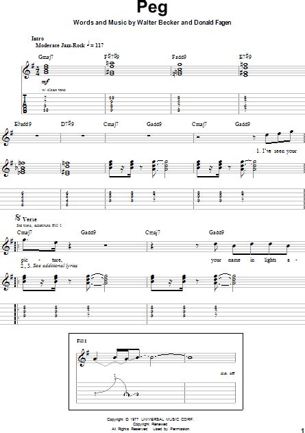 Peg Guitar Tab Play Along Zzounds