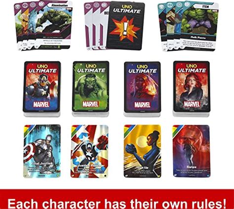 Mattel Games UNO Ultimate Marvel Card Game With 4 Collectible Foil