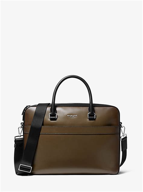 Harrison Burnished Leather Briefcase Michael Kors Canada